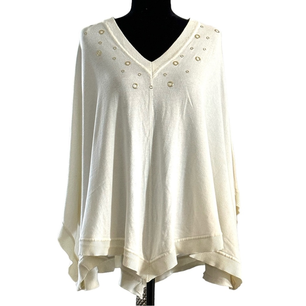 Michael Kors poncho top with gold grommet detail